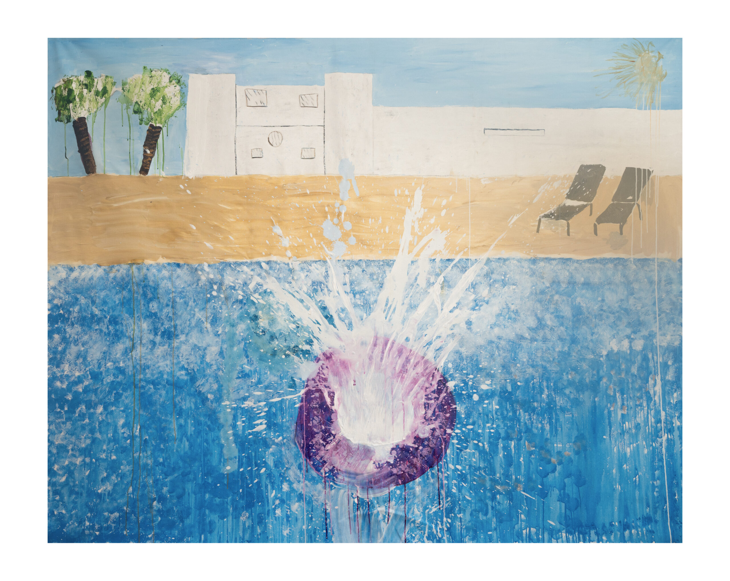 This is my painting called Grace and Johnny's Biggest Splash inspired by David Hockney